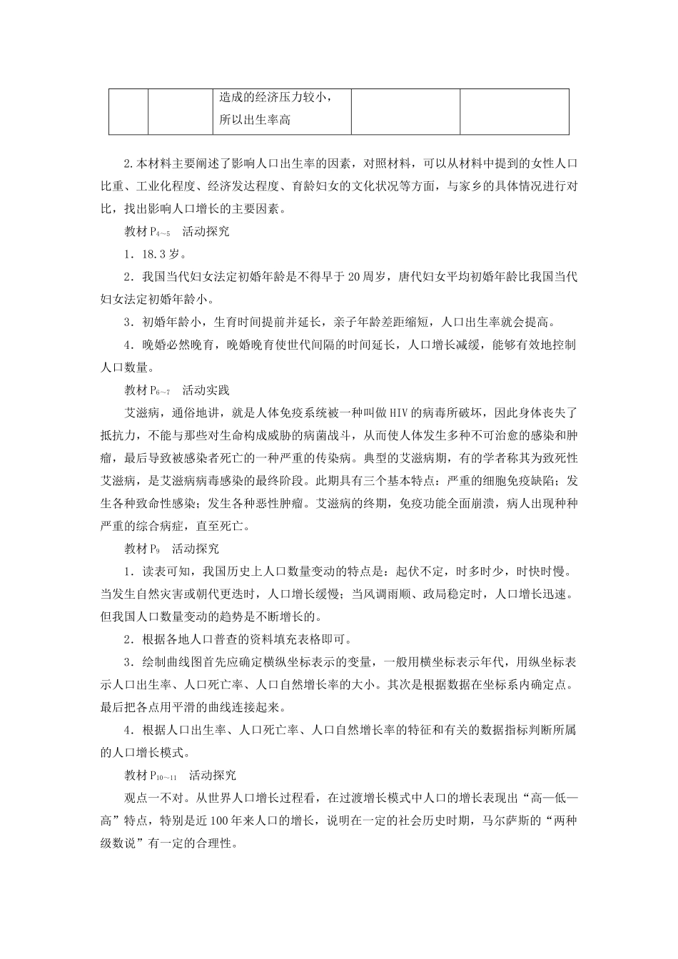 高中地理 第一章 人口与环境章末总结学案 湘教版必修2-湘教版高一必修2地理学案_第2页