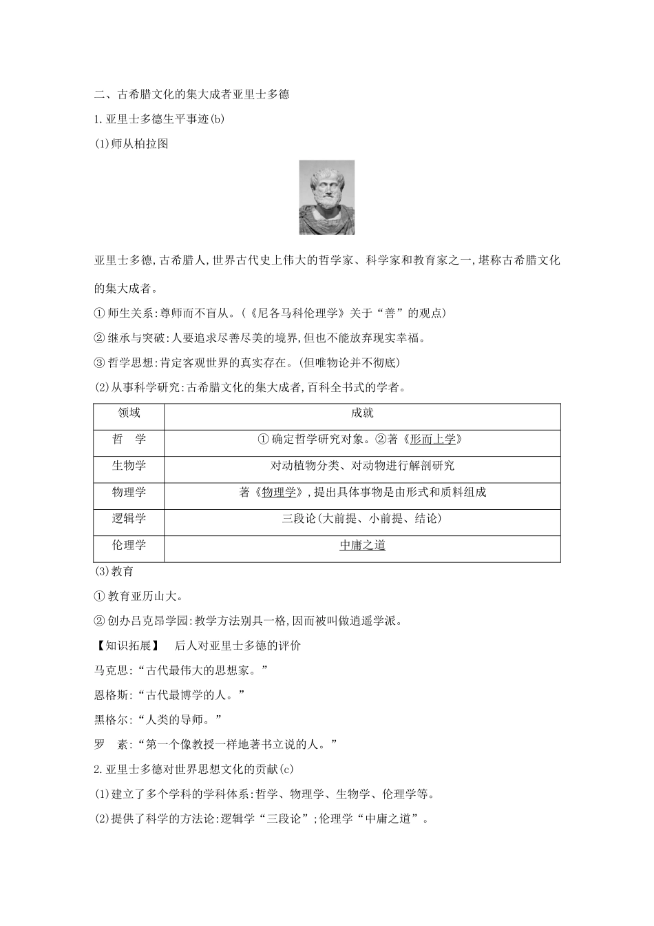 高考历史一轮复习 专题十四 古代中外杰出的政治家与思想家 考点2 东西方先哲导学案 人民版-人民版高三全册历史学案_第3页