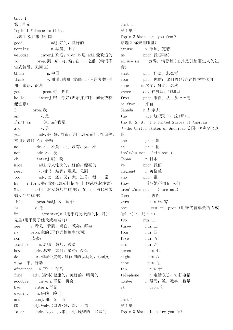 仁爱版英语七年级单词总表(上下册)_第2页
