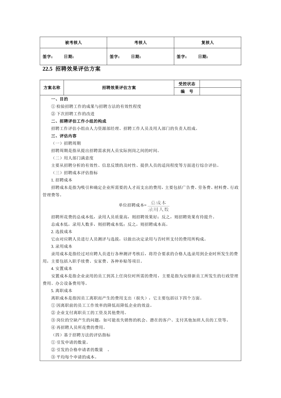 人力资源部经理绩效考核指标量表_第3页