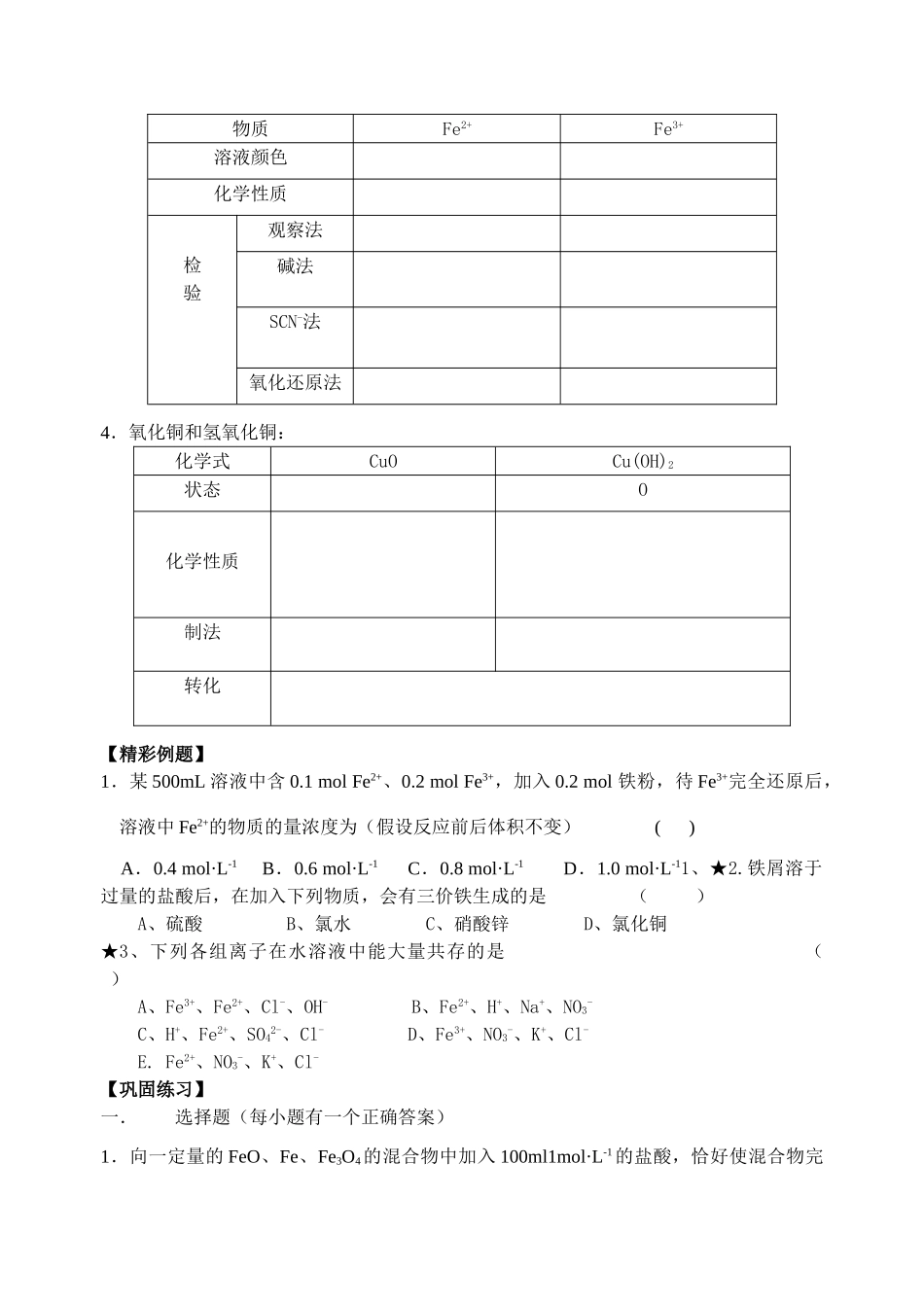 铁、铜的化合物及性质1_第2页