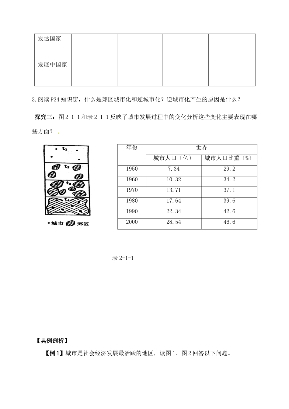 山东省泰安市肥城市第三中学高中地理 城市化学案 鲁教版必修2_第3页