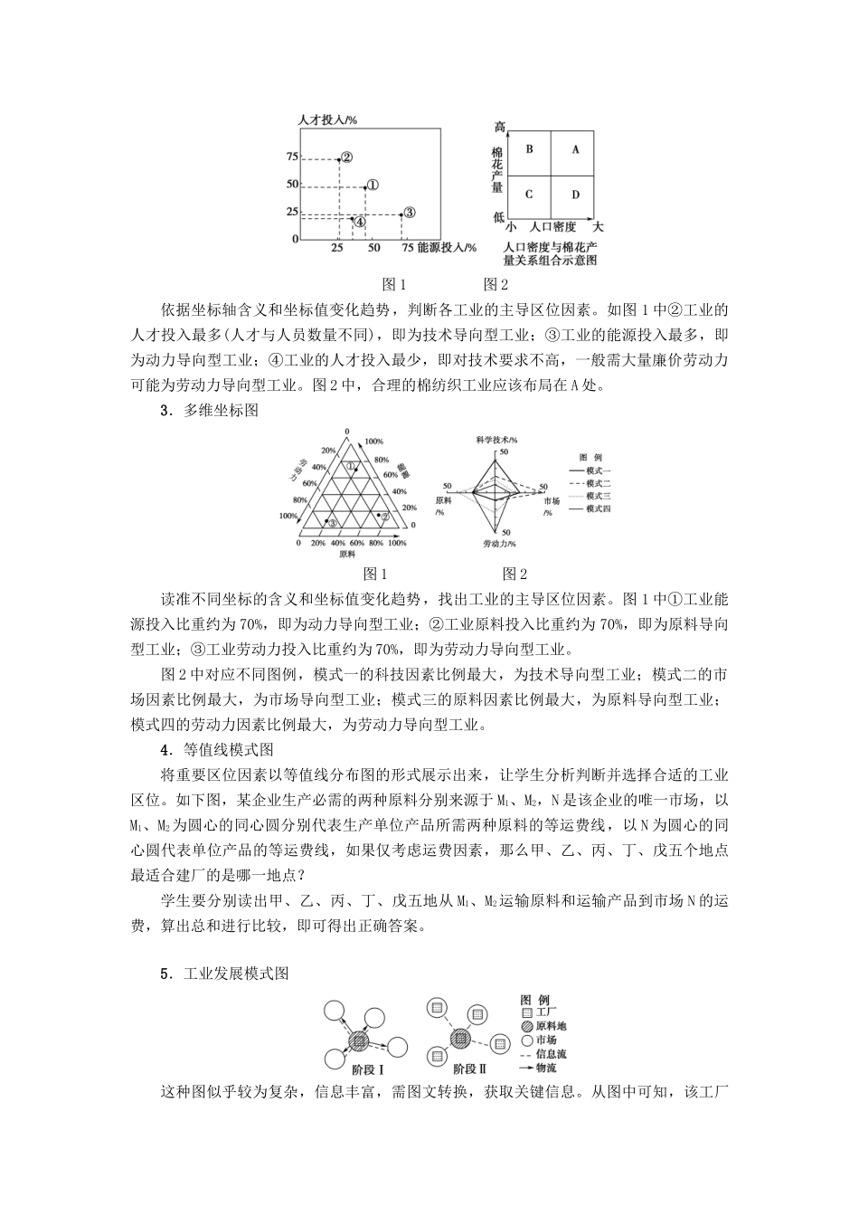 高中地理 第四章 工业地域的形成与发展章末小结与测评学案 新人教版必修2-新人教版高一必修2地理学案_第2页