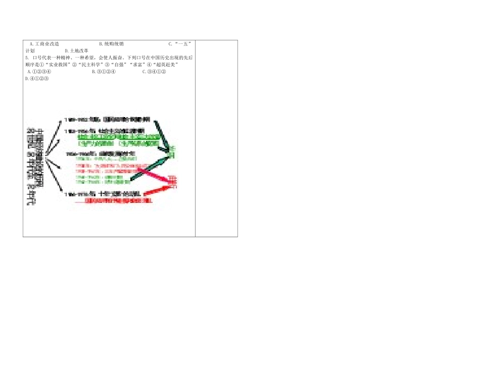 陕西省西安市庆安高级中学高中历史 3.5第十八课中国社会主义建设发展道路的探索复习导学案 岳麓版必修1_第3页
