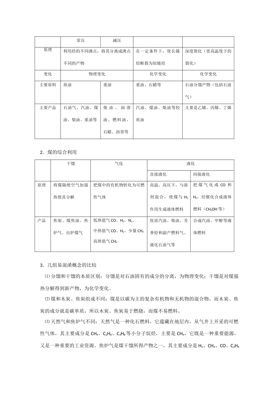 高中化学《石油、煤和天然气的综合利用》学案4 新人教版选修2_第2页