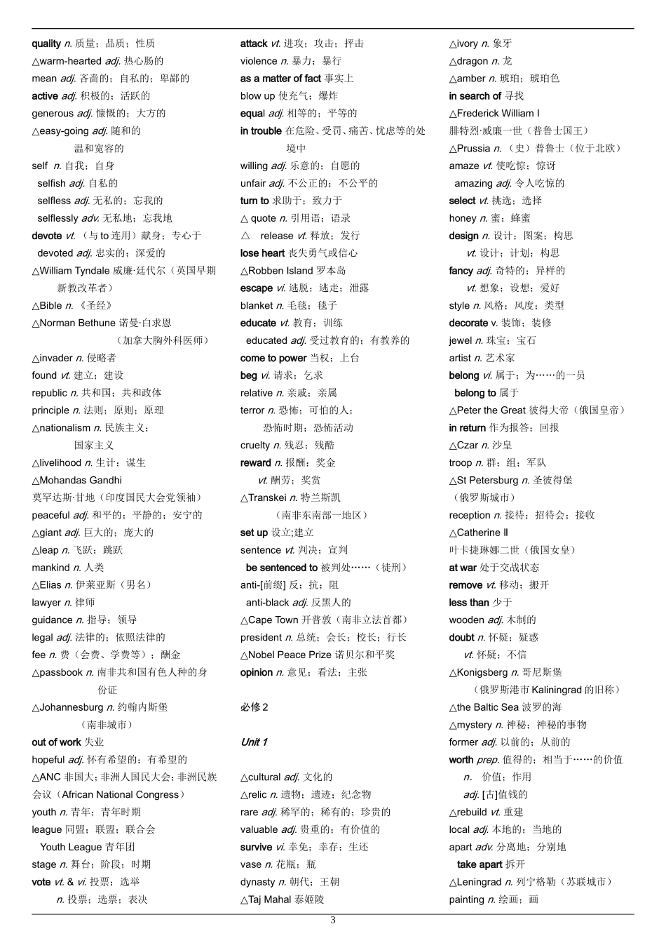 人教版高中英语全部单词表_第3页