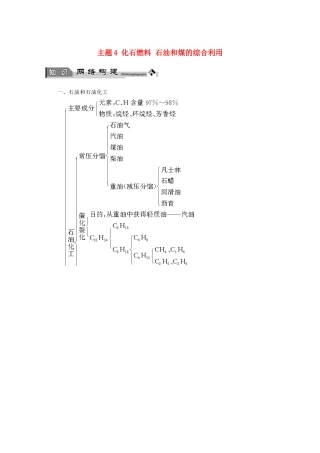 高中化学 主题4 化石燃料 石油和煤的综合利用复习学案 鲁科版选修2-鲁科版高二选修2化学学案