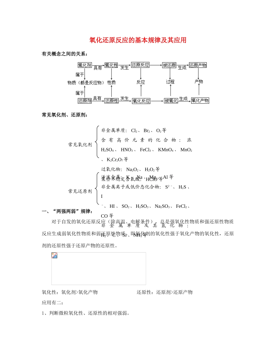 高中化学《氧化还原反应》学案9 新人教版必修1_第1页