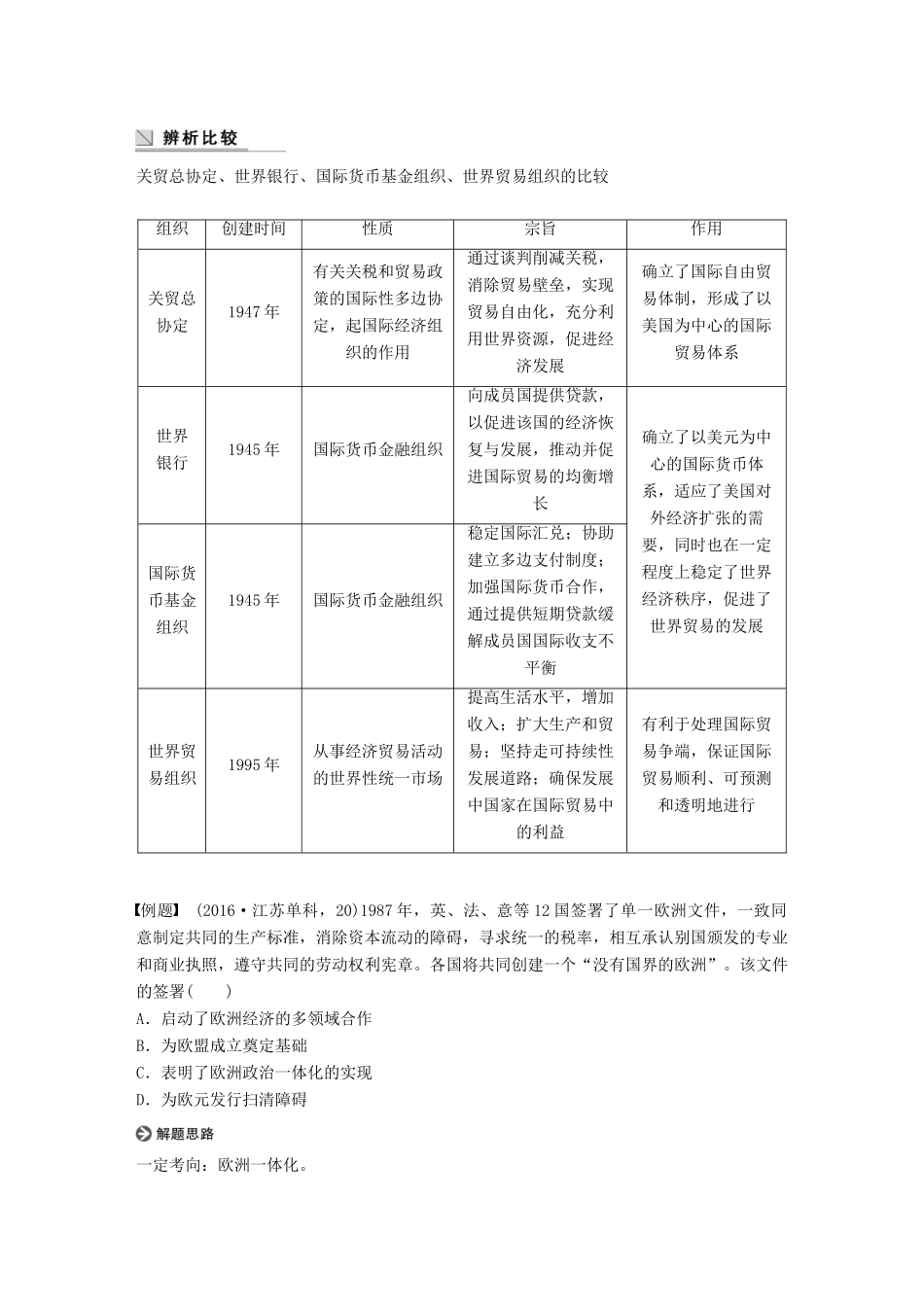 高中历史 专题八 当今世界经济的全球化趋势专题学习总结学案 人民版必修2-人民版高一必修2历史学案_第3页