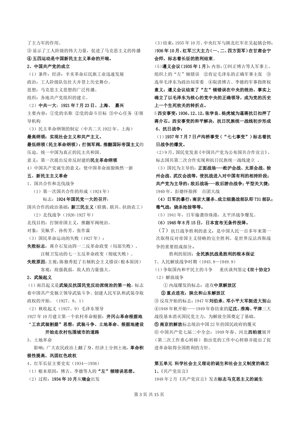 人教版普通高中历史学业水平考试复习提纲_第3页