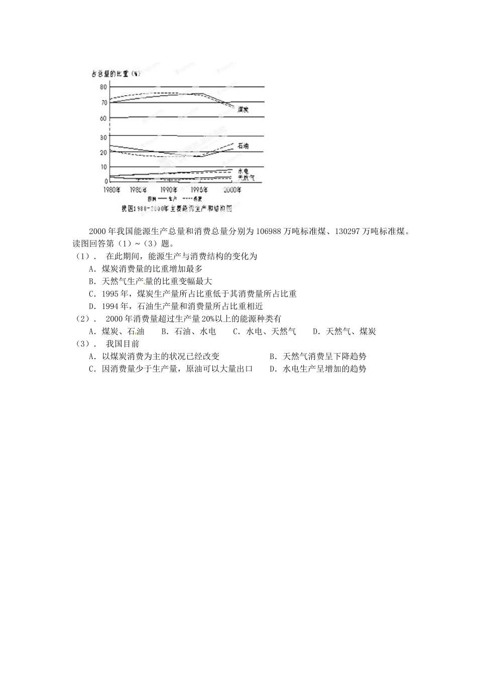 湖南省衡阳市八中高中地理 4.3 自然资源与人类活动复习学案 湘教版必修1_第3页