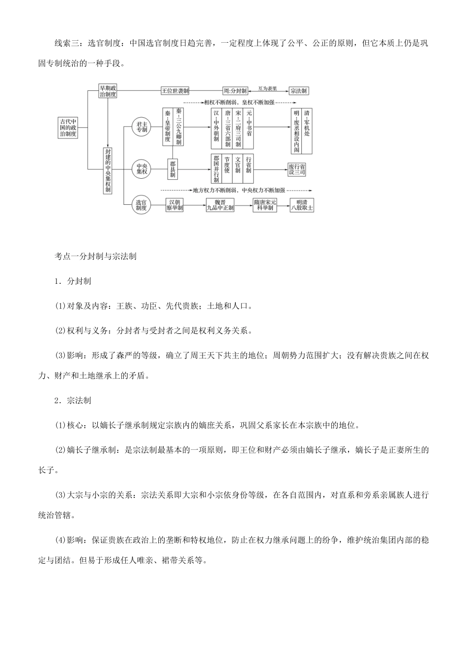 高考历史二轮复习 专题1 古代的中国政治制度学案-人教版高三全册历史学案_第2页