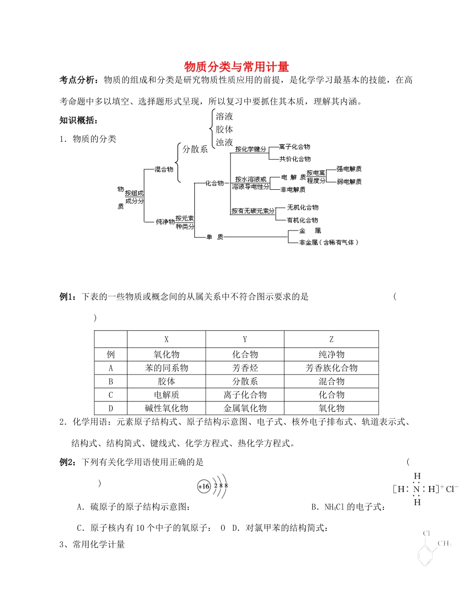 高中化学 2.1《物质的分类》学案4 新人教版必修1_第1页