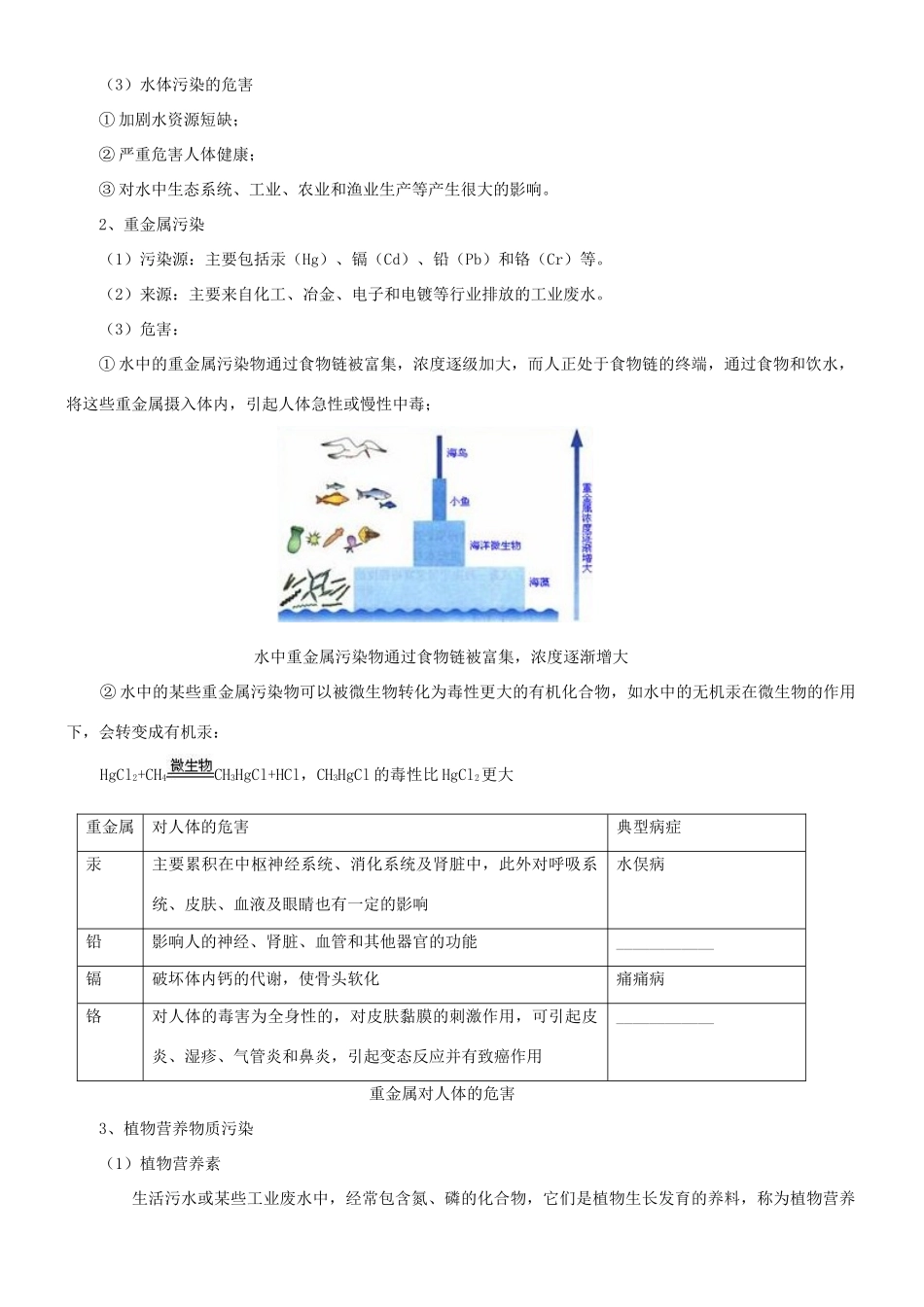高中化学 爱护水资源知识讲解学案 新人教版选修2-新人教版高二选修2化学学案_第2页
