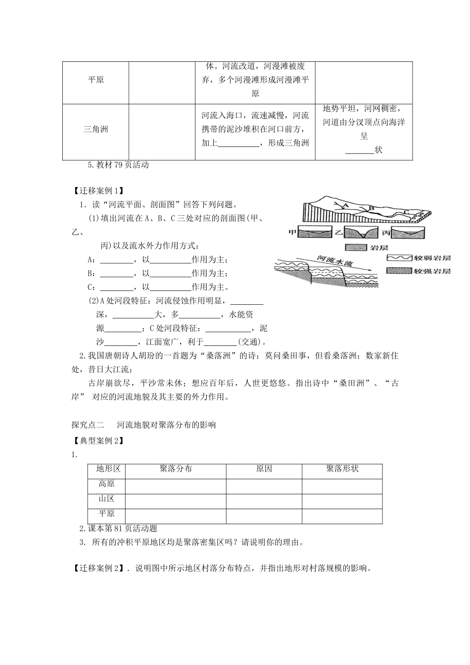 高中地理 第四章 地表形态的塑造 4.3 河流地貌的发育导学案 新人教版必修1-新人教版高一必修1地理学案_第2页