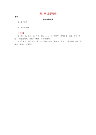 高中化学 第1章 原子结构章末知识网络构建学案 鲁科版选修3-鲁科版高二选修3化学学案