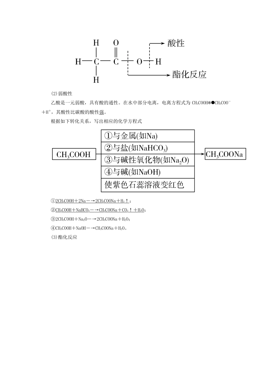 高中化学 第三章 有机化合物 第三节 生活中两种常见的有机物 第二课时 乙酸学案 新人教版必修2-新人教版高一必修2化学学案_第2页