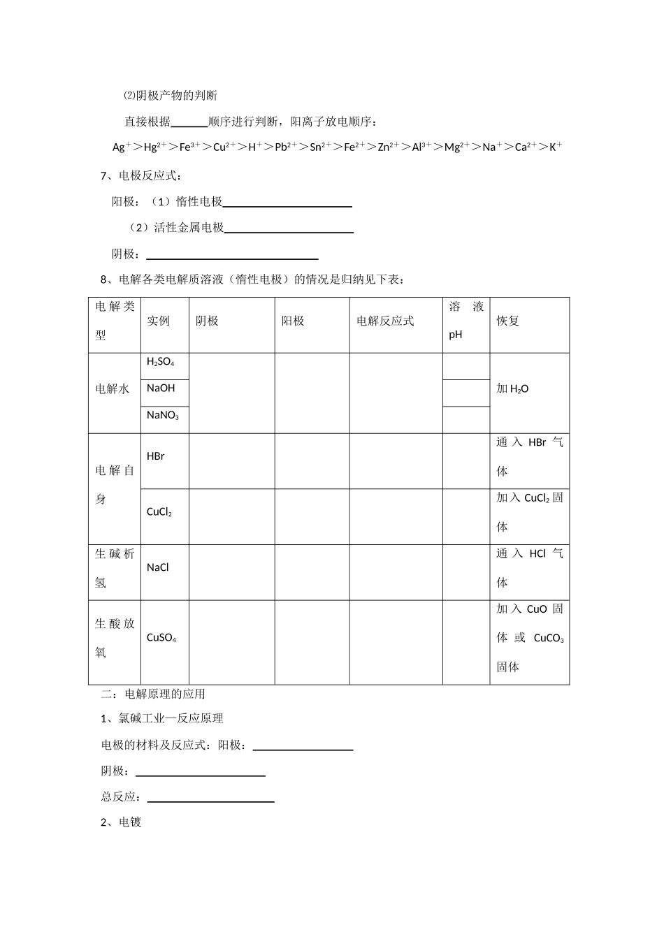 高三化学一轮复习：电解池学案_第2页