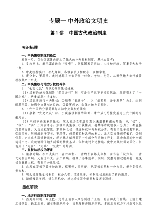 专题一 中外政治文明史