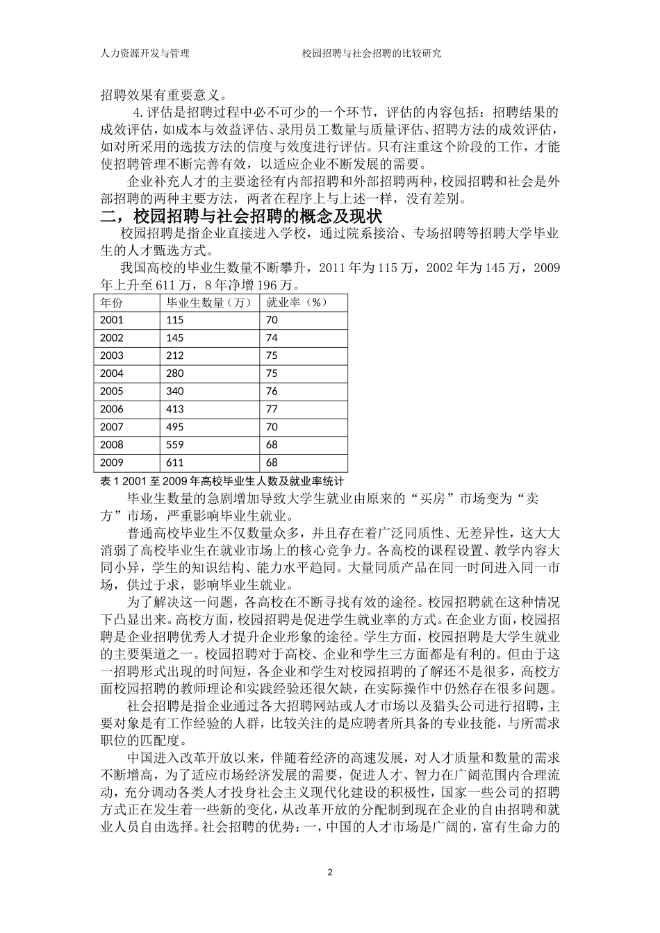 人力资源管理论文校园招聘与社会招聘比较分析_第3页