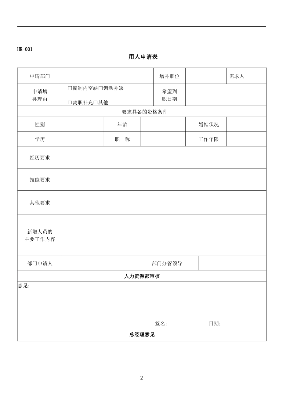 人事部常用表格全集_第2页