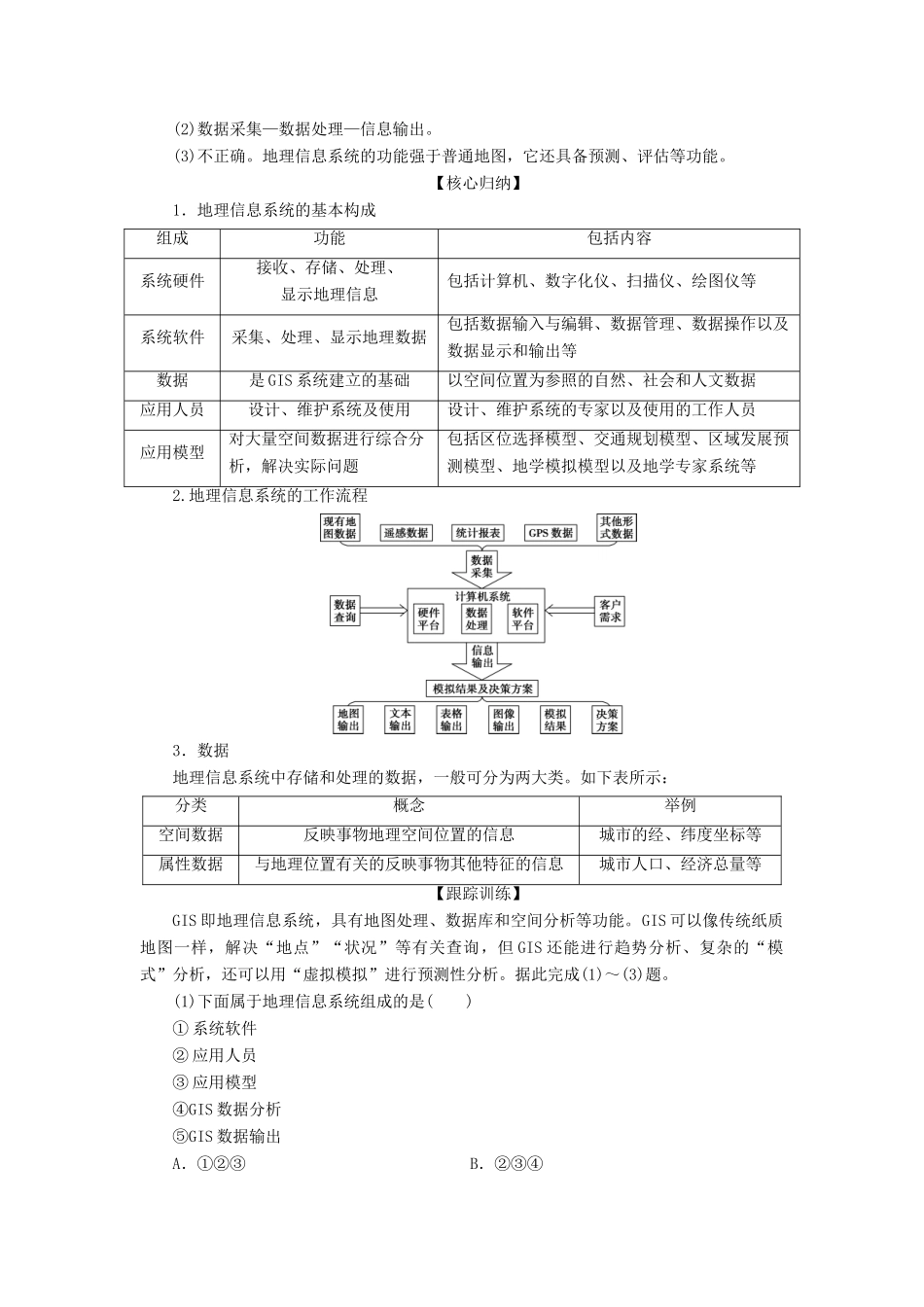 高中地理 第二单元 城市与地理环境 单元活动 地理信息系统与城市管理学案 鲁教版必修2-鲁教版高一必修2地理学案_第3页