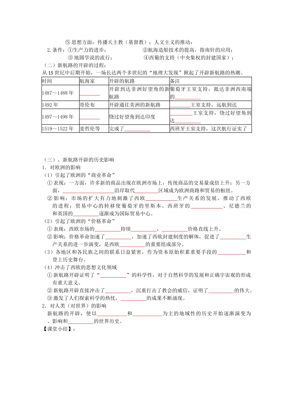 高中历史 5-1 开辟文明交往的航线学案 人民版必修2-人民版高一必修2历史学案_第2页