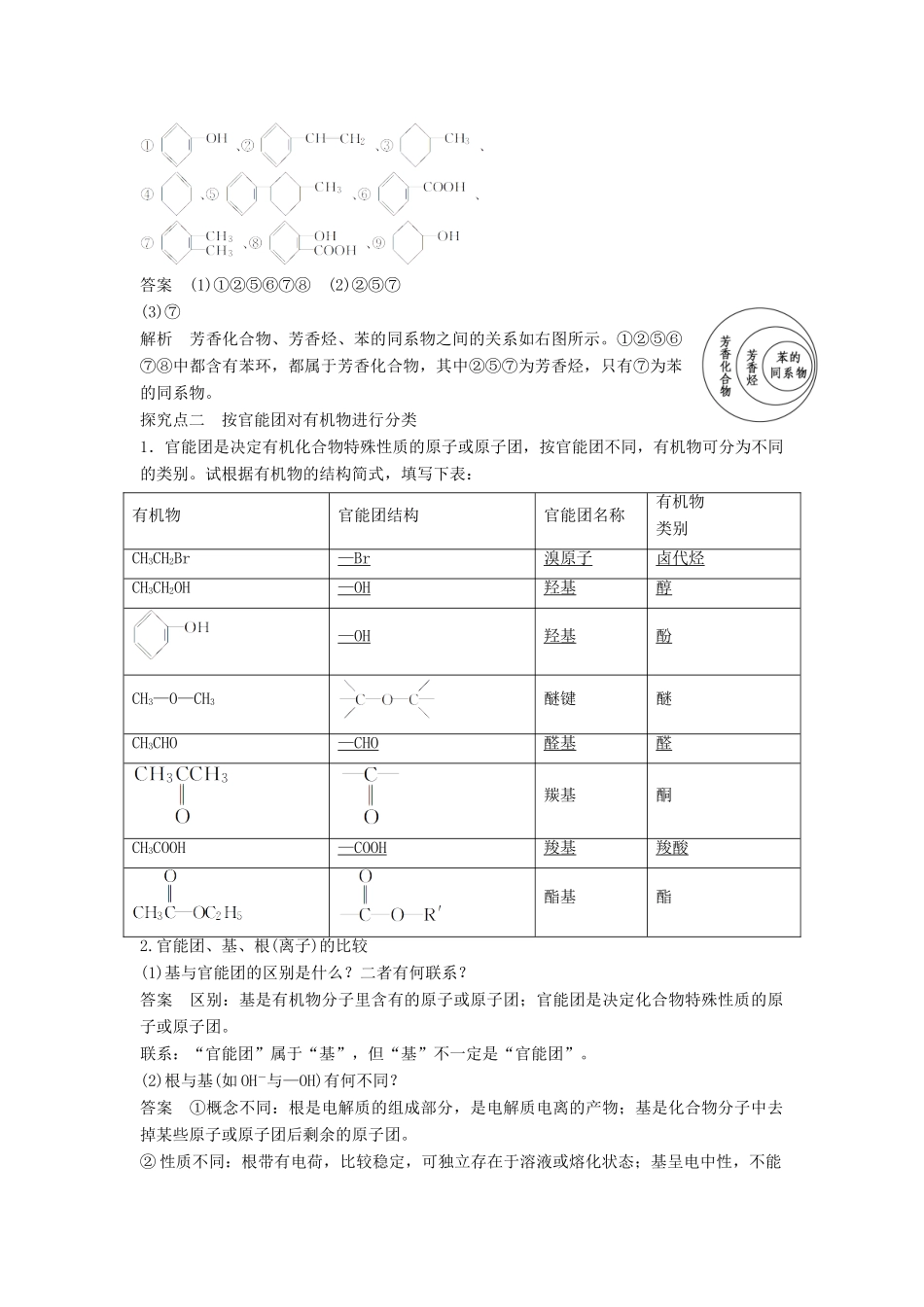陕西省榆林市神木县第六中学高中化学 1.1.2 有机化合物的分类学案2 鲁科版选修5_第3页