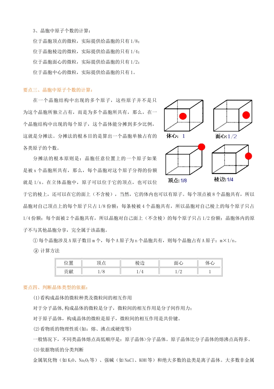高中化学 晶体的常识 分子晶体与原子晶体（基础）知识讲解学案 新人教版选修3-新人教版高二选修3化学学案_第3页