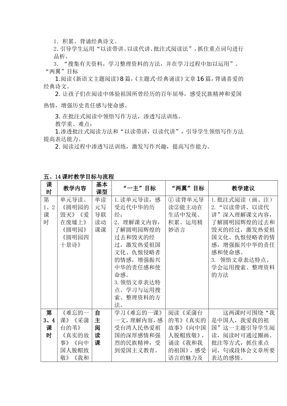 人教版语文五年级上册第七单元单元整合教学设计_第2页