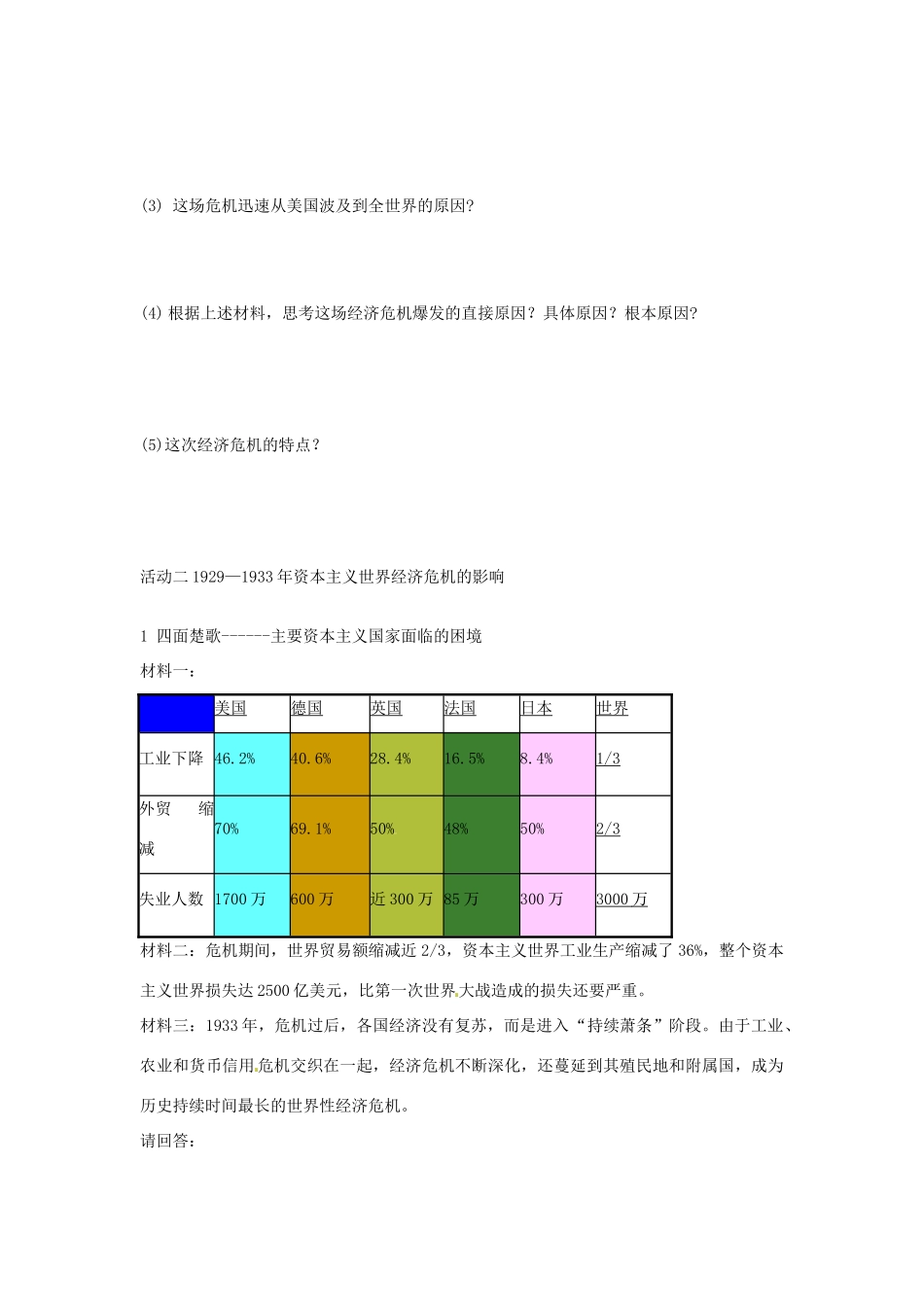 高中历史 6.1“自由放任”的美国学案 人民版必修2-人民版高一必修2历史学案_第2页