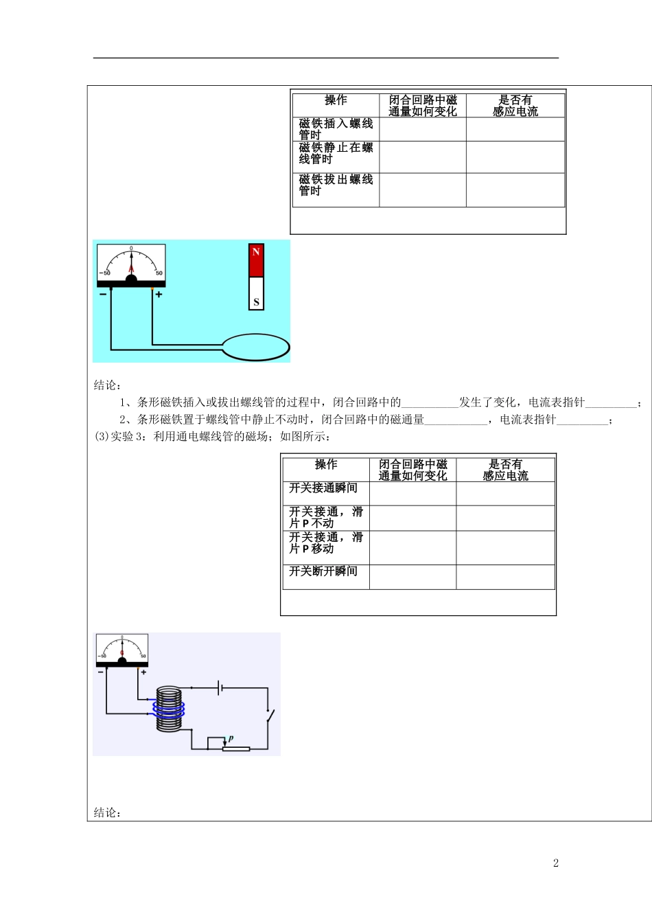 湖北省高二物理《探究感应电流产生的条件》学案_第2页