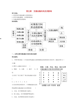 高中地理 5.1交通运输布局及其影响学案 新人教版必修2-新人教版高一必修2地理学案