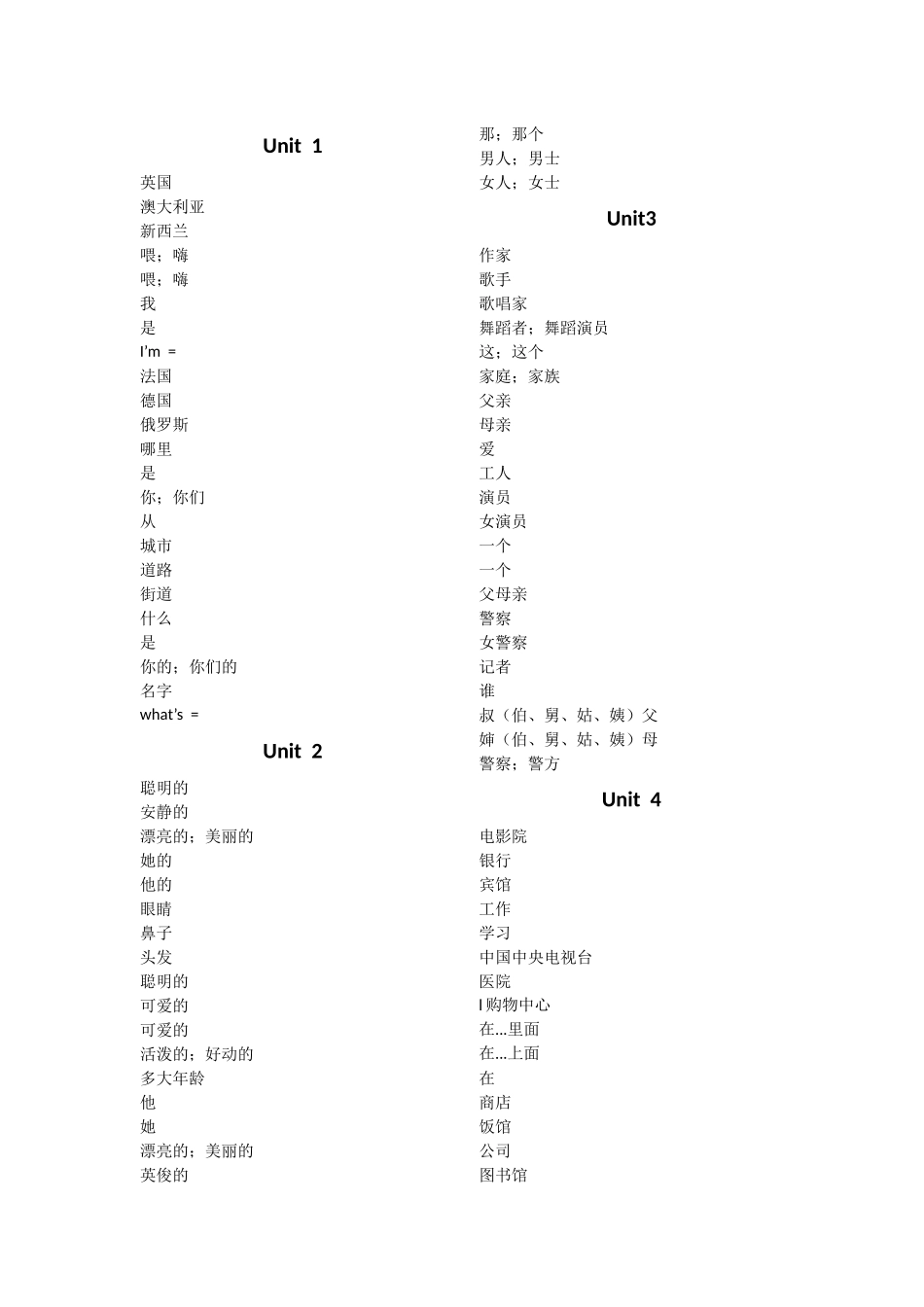人教版五年级英语上册(精通)单词表_第3页