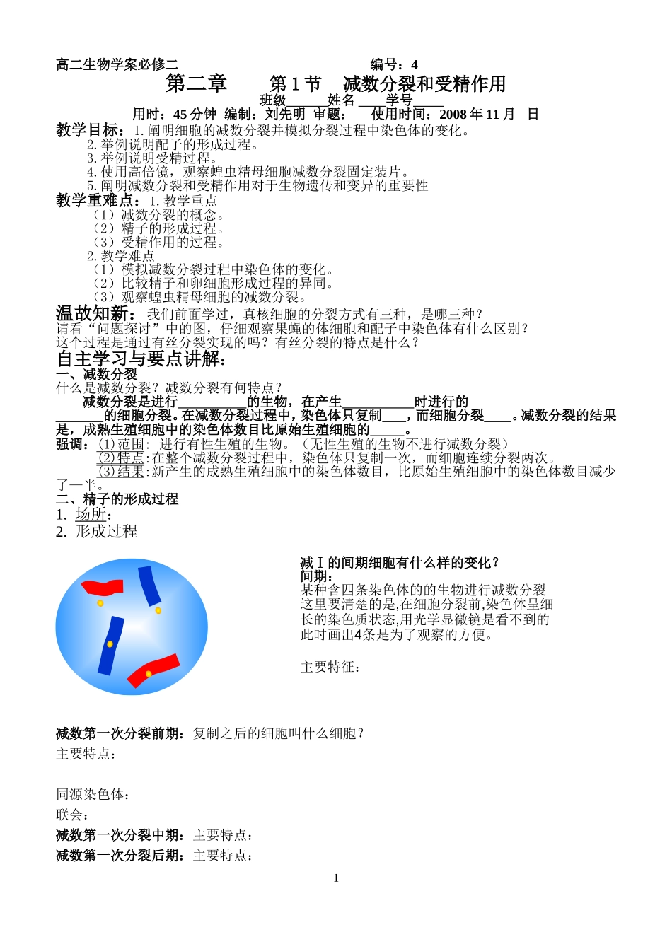 减数分裂和受精作用_第1页