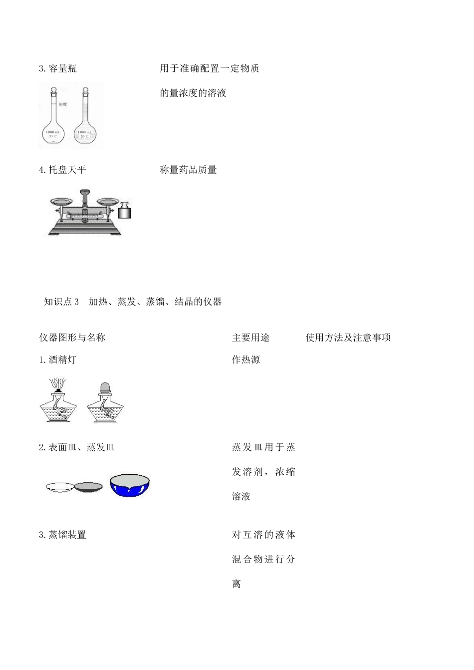 高三化学一轮复习学案：考点51 实验室常用仪器及其使用_第3页
