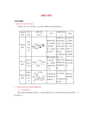 高三地理一轮复习 地球上的水学案（含解析）-人教版高三全册地理学案