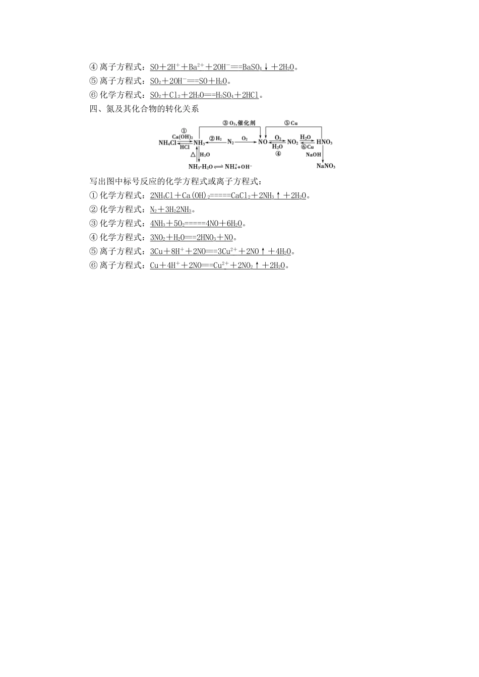 高中化学 第四章 非金属及其化合物章末知识网络构建学案 新人教版必修1-新人教版高一必修1化学学案_第2页
