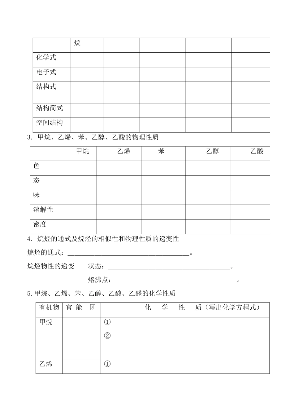 新人教版必修2高中化学第三章 有机化合物 学案_第2页