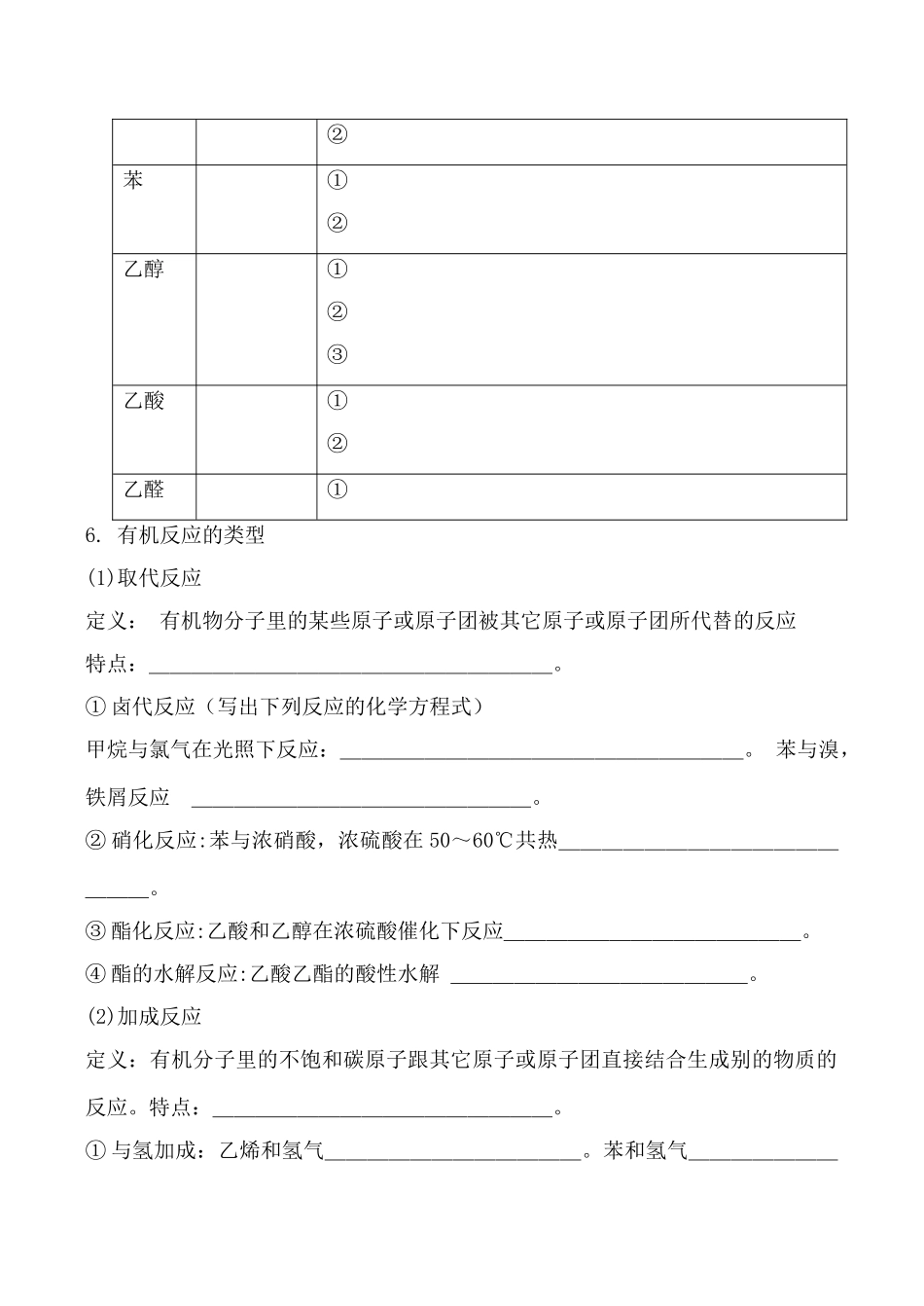 新人教版必修2高中化学第三章 有机化合物 学案_第3页