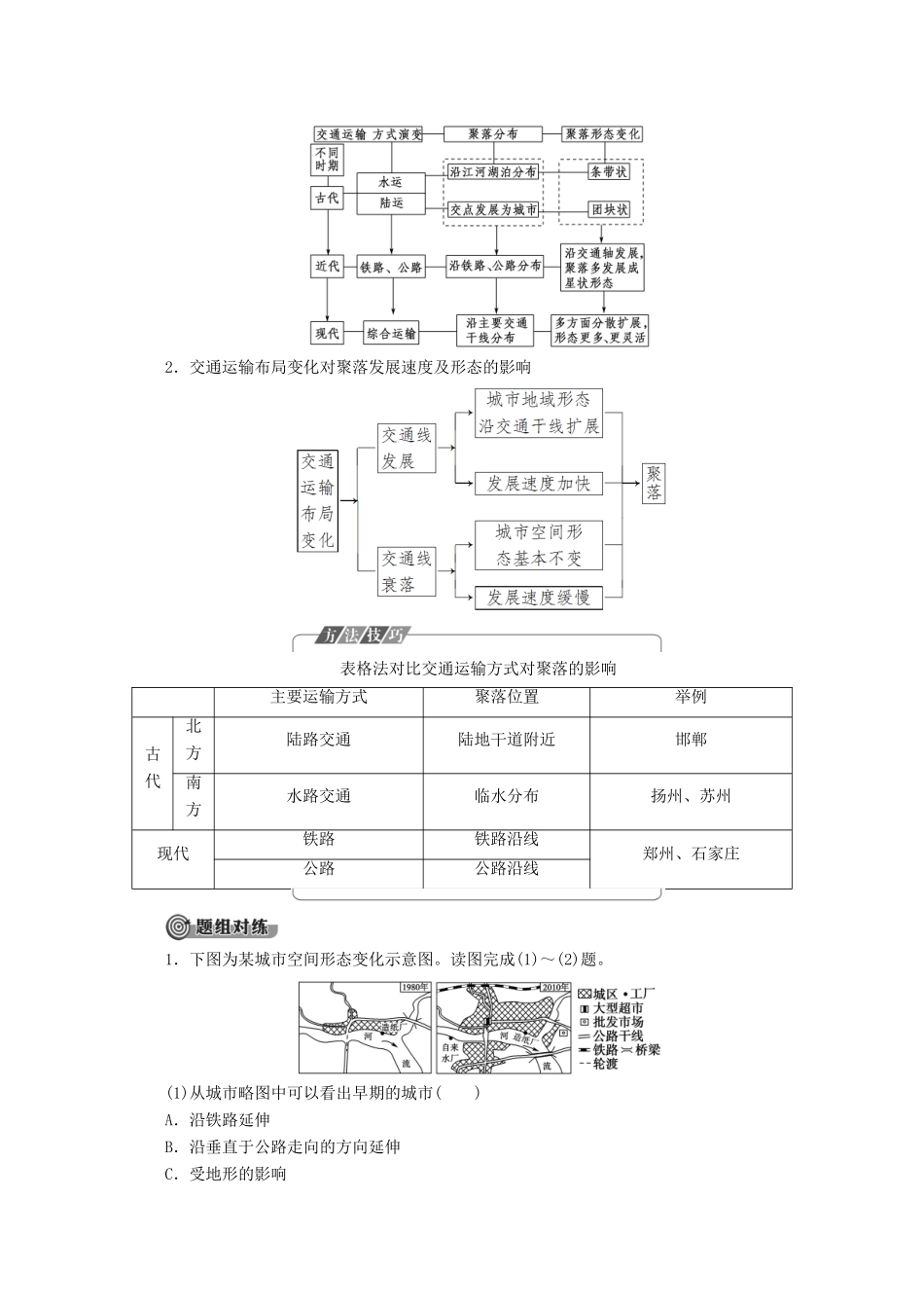 高中地理 第5章 交通运输布局及其影响 第2节 交通运输方式和布局变化的影响学案 新人教版必修2-新人教版高一必修2地理学案_第3页