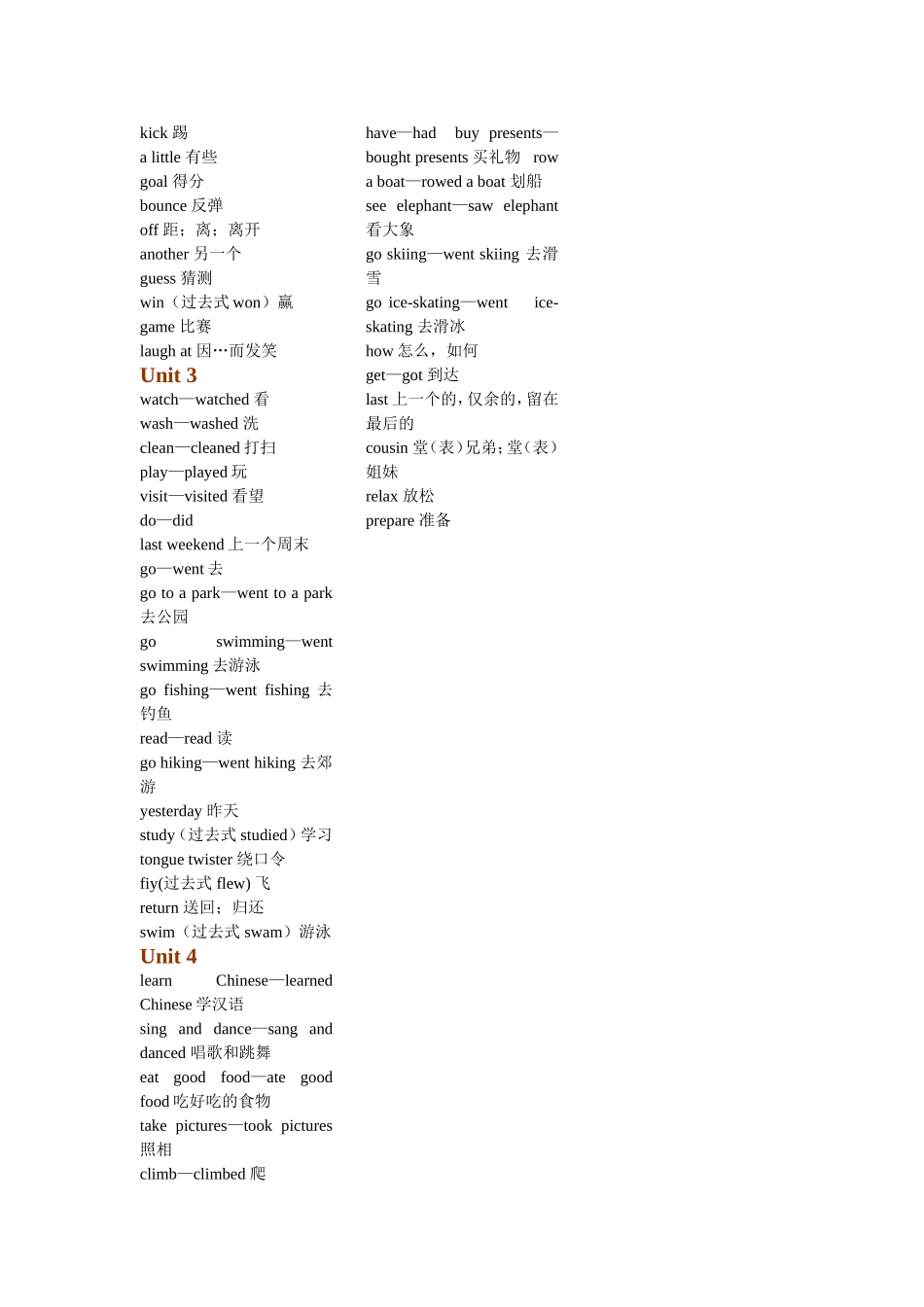 人教版小学英语六年级上、下册单词表_第3页