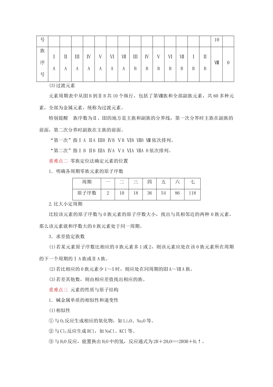 高中化学 1.1《元素周期表》学案 新人教版必修2_第2页