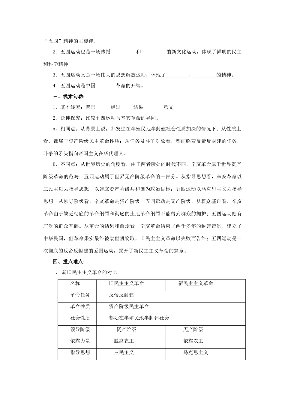 高中历史第四单元  内忧外患与中华民族的奋起　五四运动学案导学_第2页