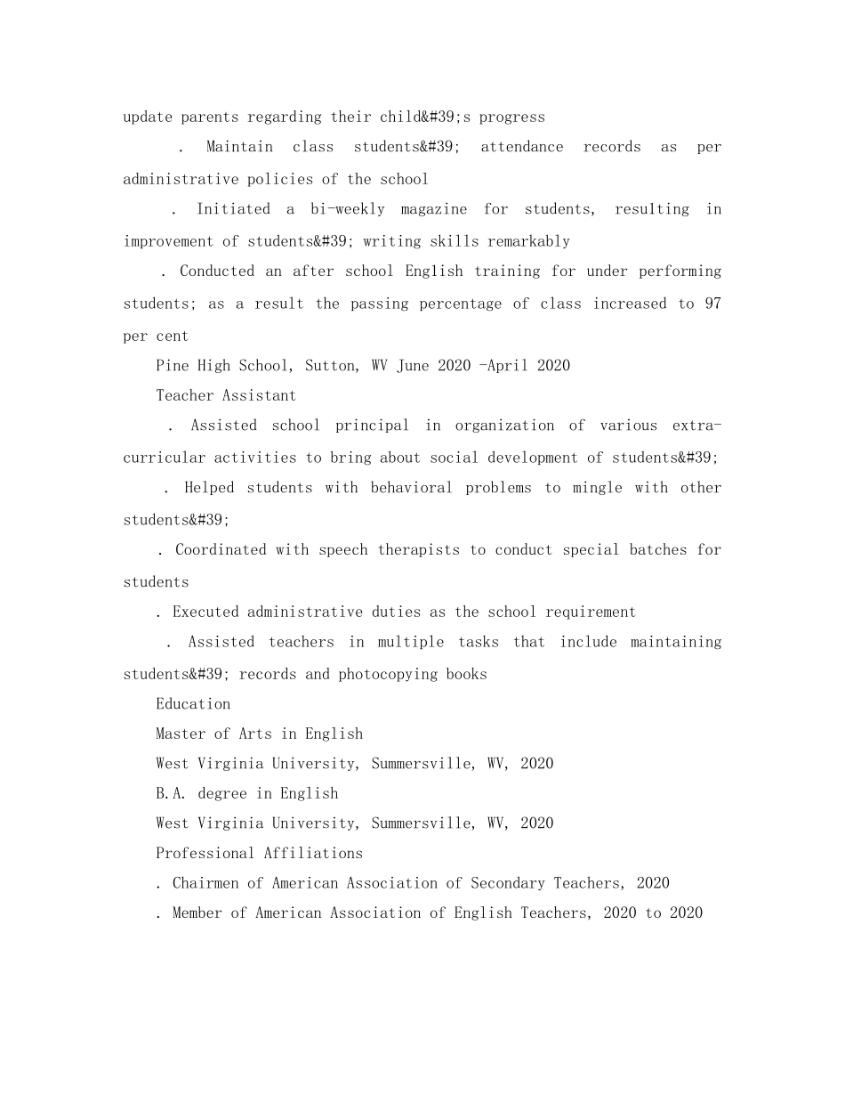 英文简历模板优选 _第3页