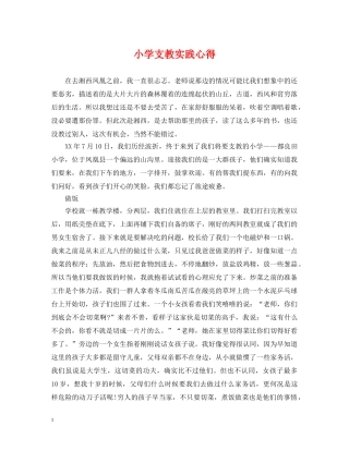 小学支教实践心得 