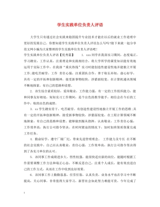 学生实践单位负责人评语 