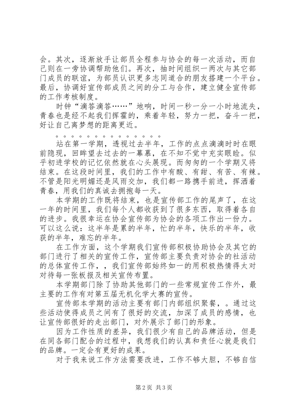 宣传部部长工作总结 _第2页