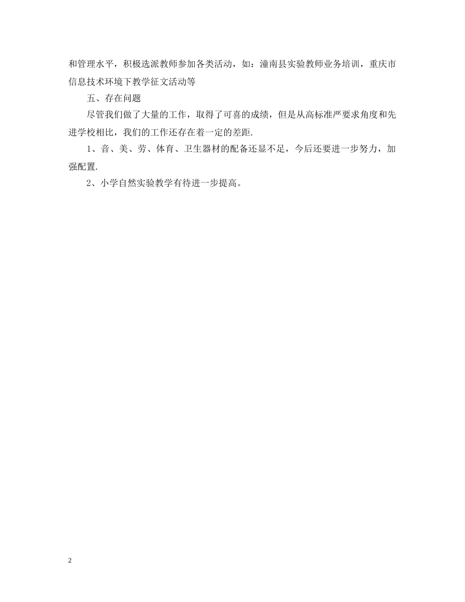 小学信息技术与实验教学工作自查报告 _第2页