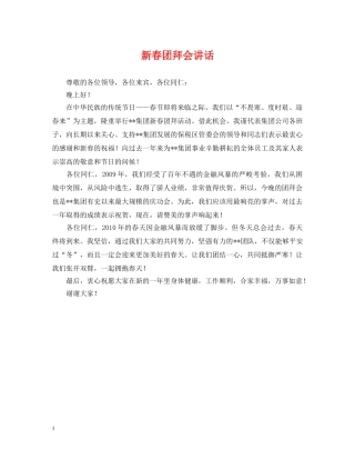 新春团拜会讲话 